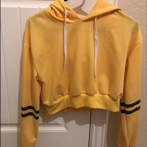 yellow stripped crop top jacket